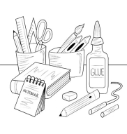 Printable School Supplies Coloring Page